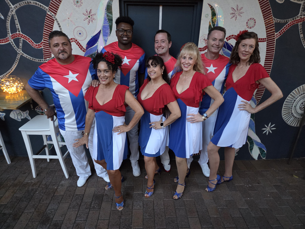 The Cuban Soul team wearing Cuban flag colours
